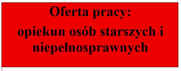 Miniaturka artykułu Oferta pracy: opiekun osób starszych i niepełnosprawnych