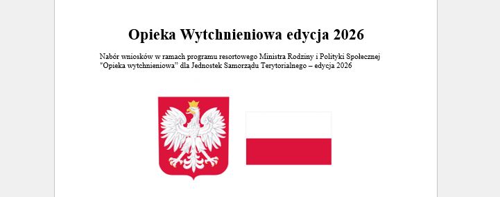Miniaturka artykułu Opieka Wytchnieniowa edycja 2026
