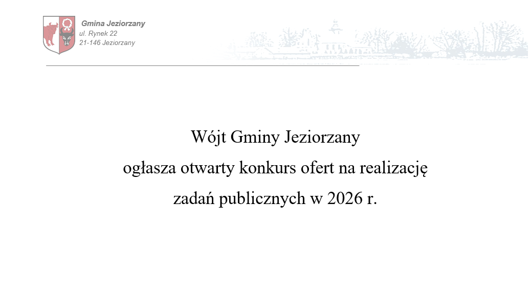 Miniaturka artykułu Wójt Gminy Jeziorzany ogłasza otwarty konkurs ofert na realizację zadań publicznych w 2026 r.