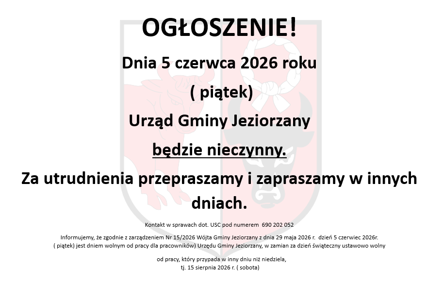 Miniaturka artykułu OGŁOSZENIE!